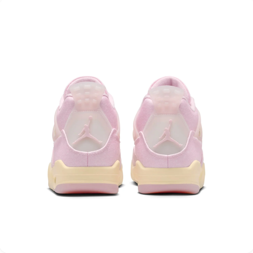 Air Jordan Pastel Pink & Cream Mid-Top Sneakers | Grid Panels & Heel Window