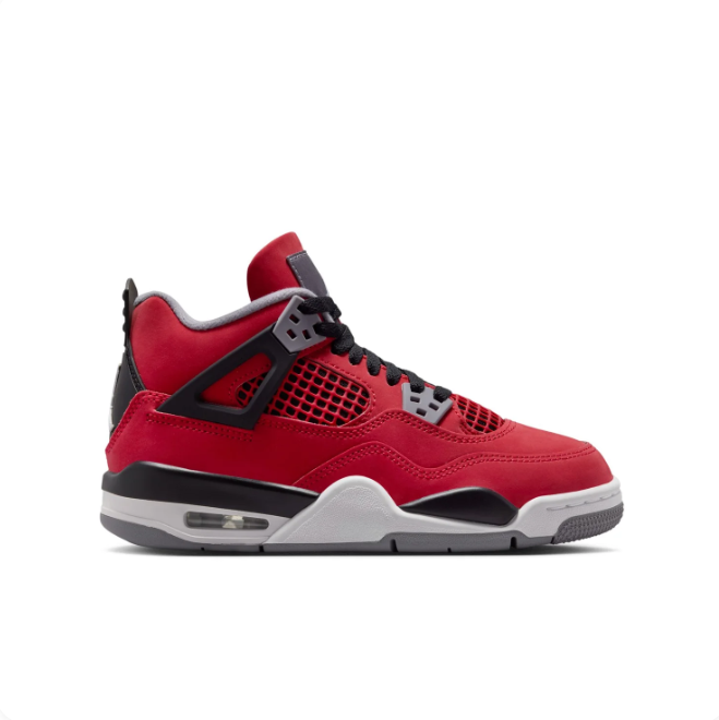 Air Jordan Red & Black Mid-Top Sneakers | Grey Accents & Heel Window