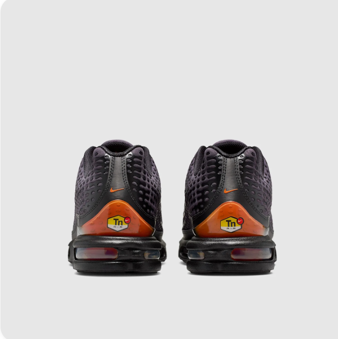 Nike Charcoal & Black Low-Top Sneakers | Orange Swoosh & Textured Upper