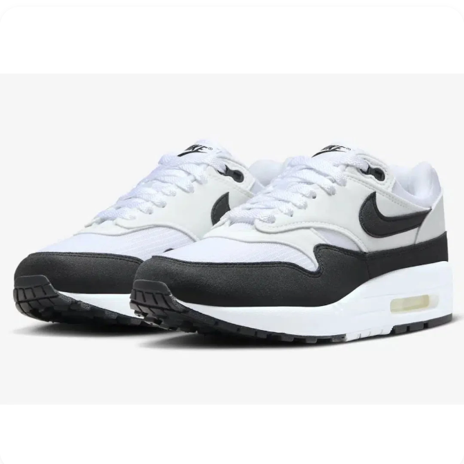 Nike White & Black Low-Top Sneakers | Black Swoosh & Visible Heel Window