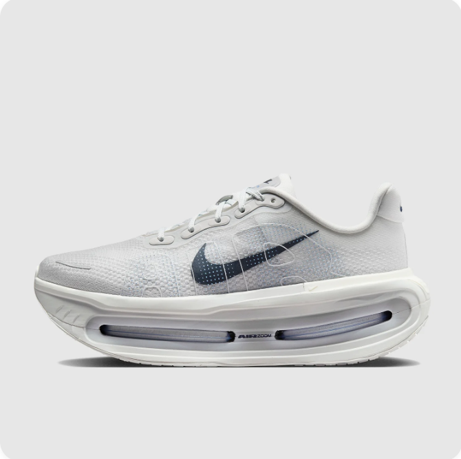 Nike White & Light Grey Low-Top Sneakers | Dark Swoosh & Elongated Sole Windows