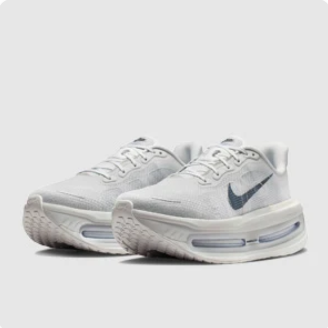 Nike White & Light Grey Low-Top Sneakers | Dark Swoosh & Elongated Sole Windows